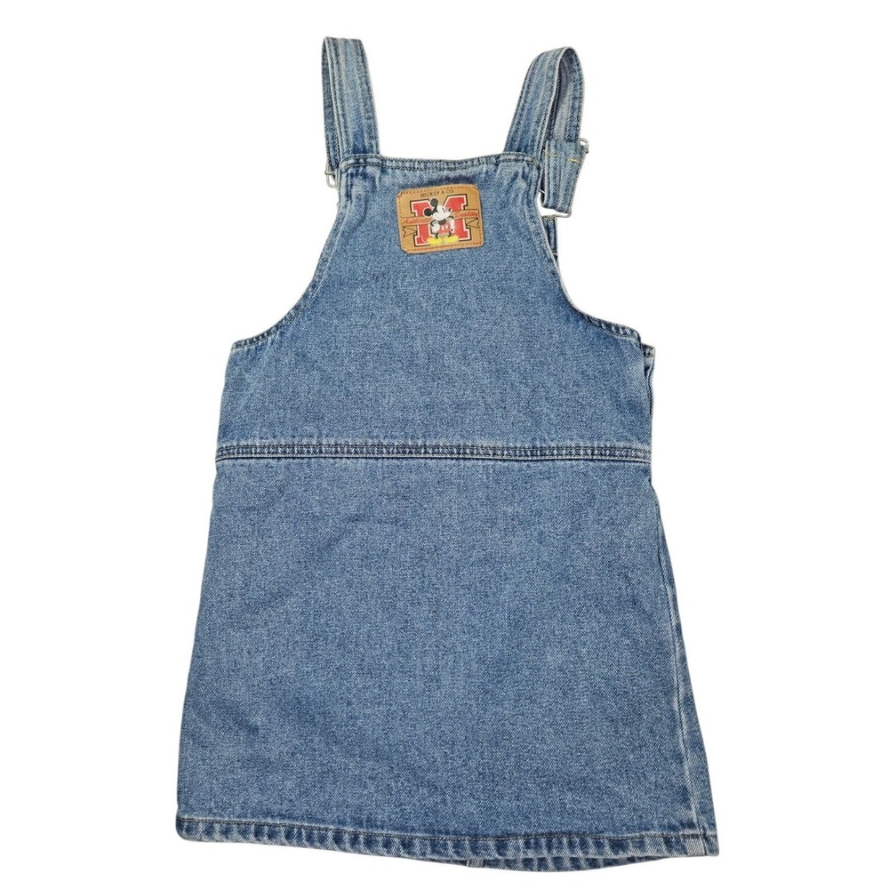 Vintage Disney Mickey & Co Denim Overall Dress pinafore Jumper Blue Medium Wash